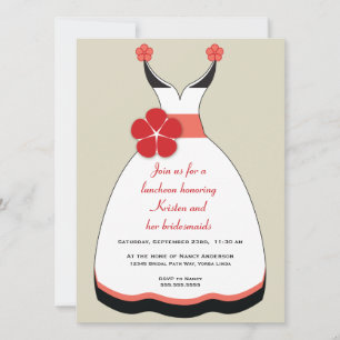 Invitation à la robe Mariage sucrée et rouge