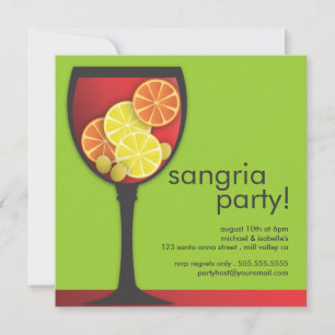 Invitation à la Sangria Party de Wineglass moderne