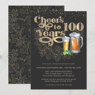 Invitation À la santé de 100 ans Fête d'anniversaire pour u