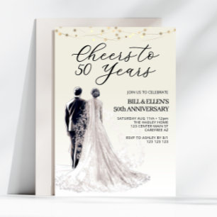 Invitation À la santé de 50 ans 50e anniversaire de mariage