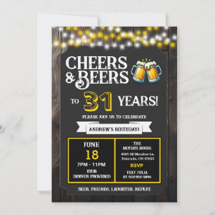 Invitation À la santé et bières pour 31 ans d'anniversaire au