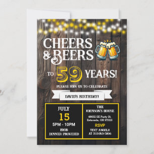 Invitation À la santé et bières pour 59 ans de fête d'anniver