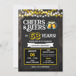 Invitation À la santé et bières pour 63 ans, surprise dans le