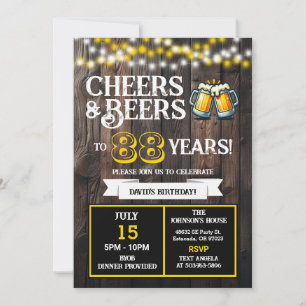 Invitation À la santé et bières pour 88 ans de barbecue d'ann