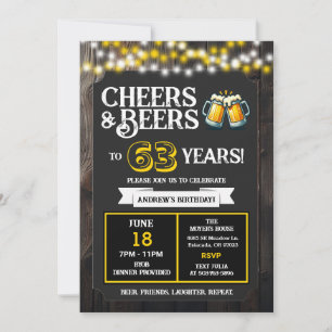 Invitation À la santé et bières pour les 63 ans de fête d'ann