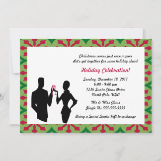 Invitation à la Silhouette Couple Holiday Party