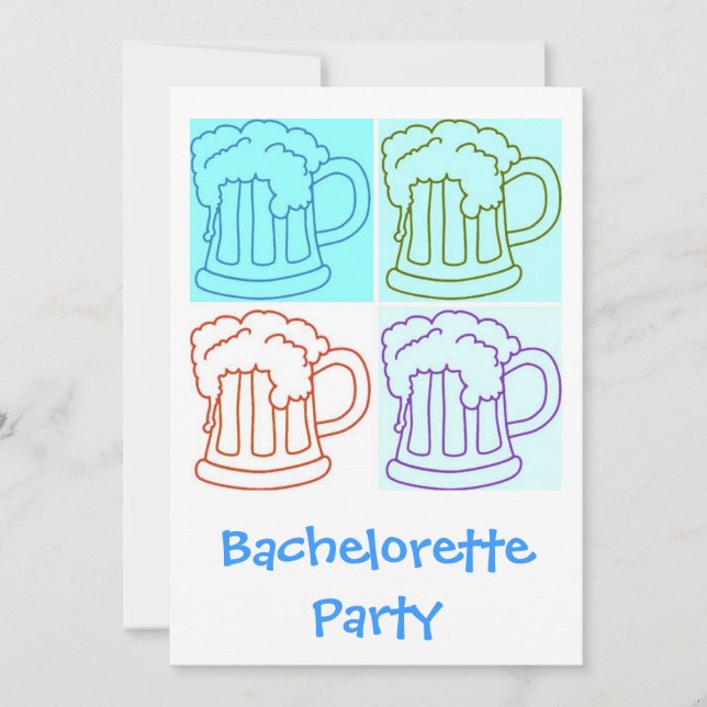 Invitation à la soirée bière de Bachelorette (Devant)