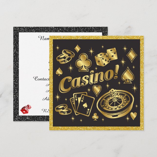 Invitation à la Soirée Casino (Devant / Derrière)