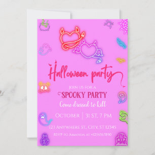 Invitation à la soirée Cocktail Adulte Pink Hallow