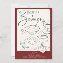 Invitation à la soirée cocktail Besties + Bevvies