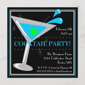 Invitation à la soirée cocktail Blue Martini