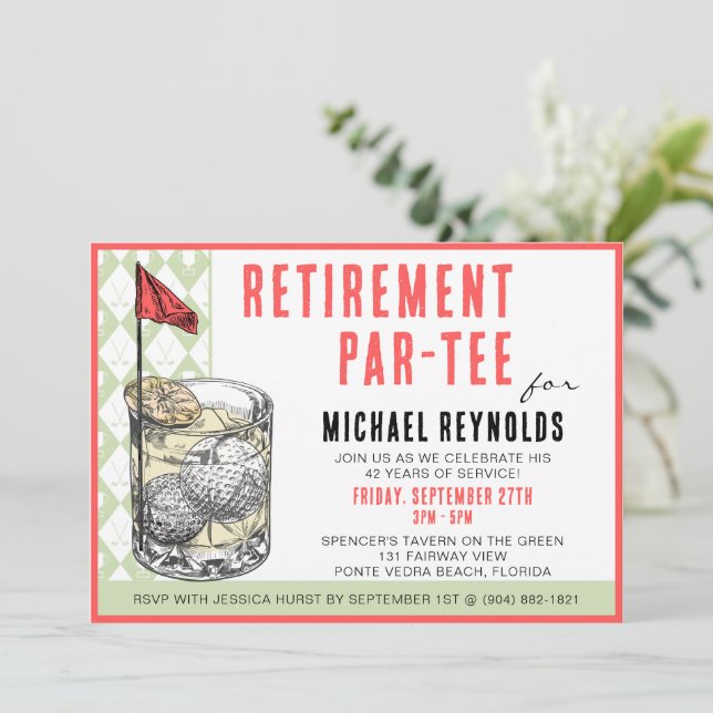 Invitation à la soirée cocktail de golf (Debout devant)