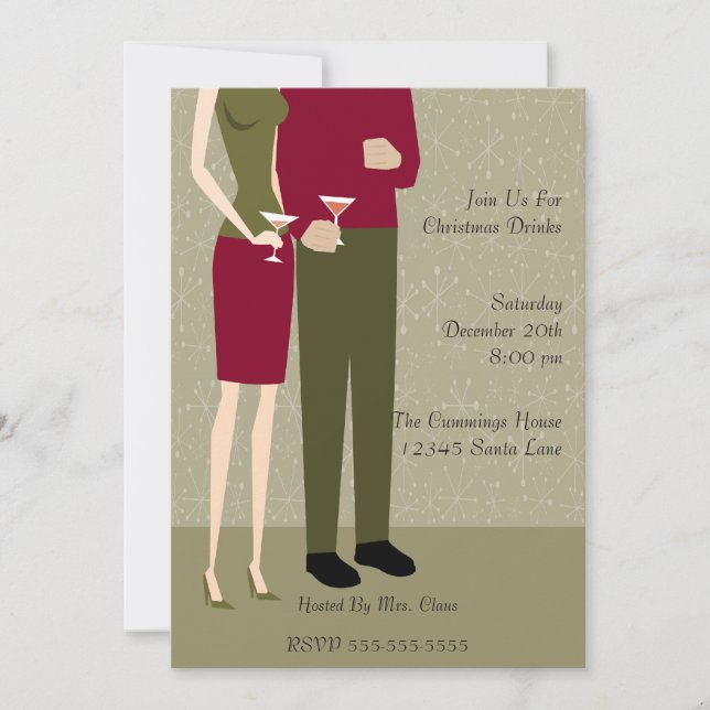 Invitation à la Soirée Cocktail de Joie des Fêtes (Devant)