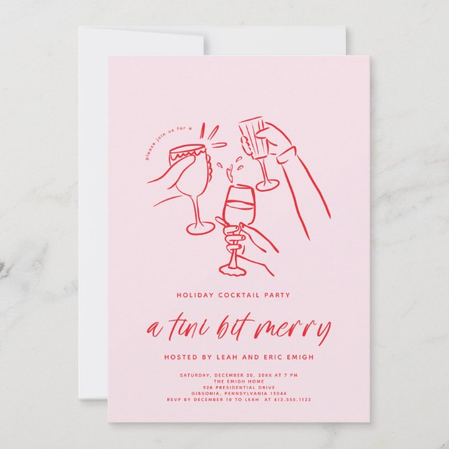 Invitation à la soirée cocktail de Noël (Devant)