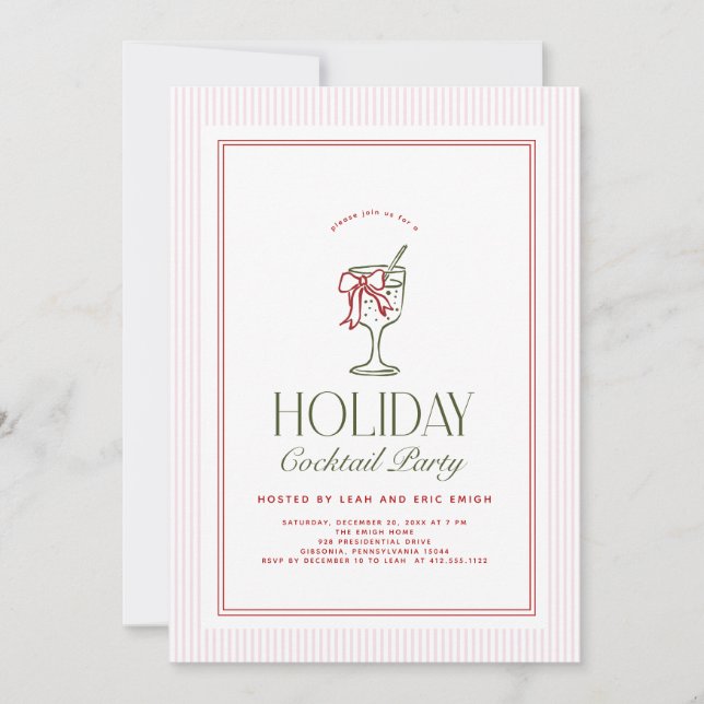 Invitation à la soirée cocktail des Fêtes (Devant)
