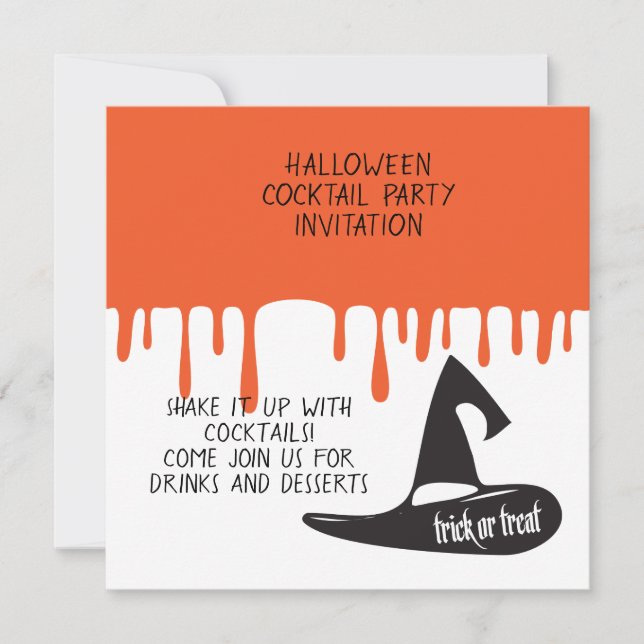 Invitation à la soirée cocktail Halloween (Devant)