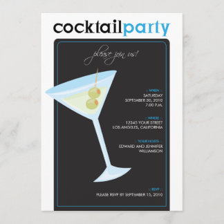 Invitation à la soirée cocktail moderne (aqua)