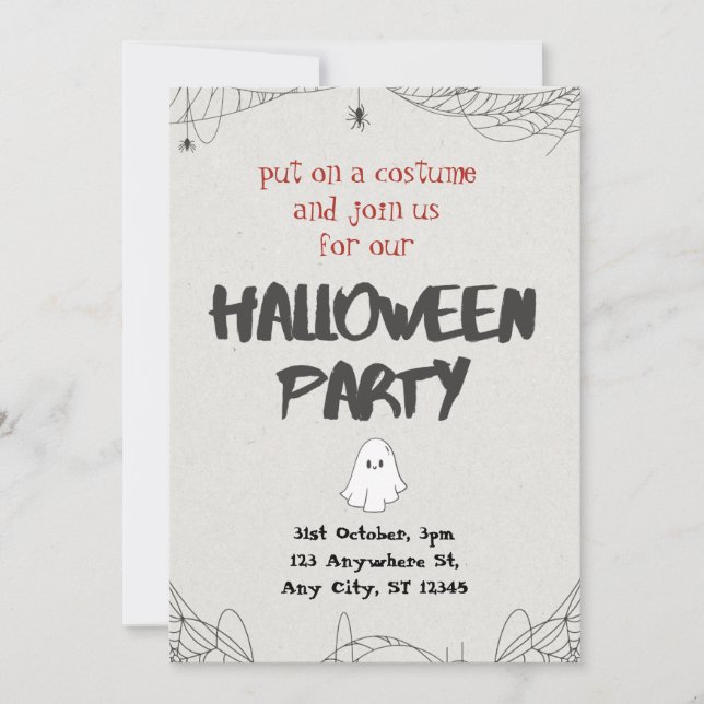 Invitation à la soirée Costume & Cocktails Hallowe (Devant)