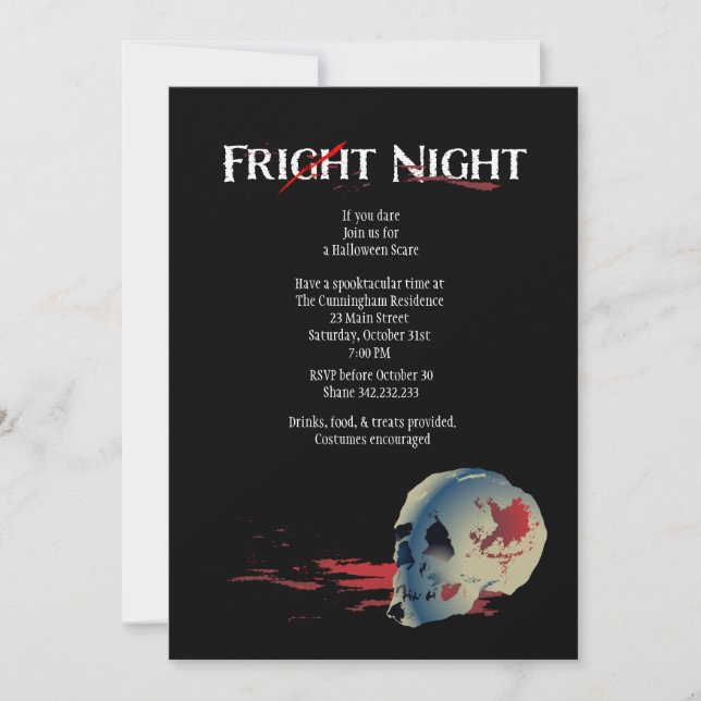 Invitation à la soirée costumée d'Halloween (Devant)