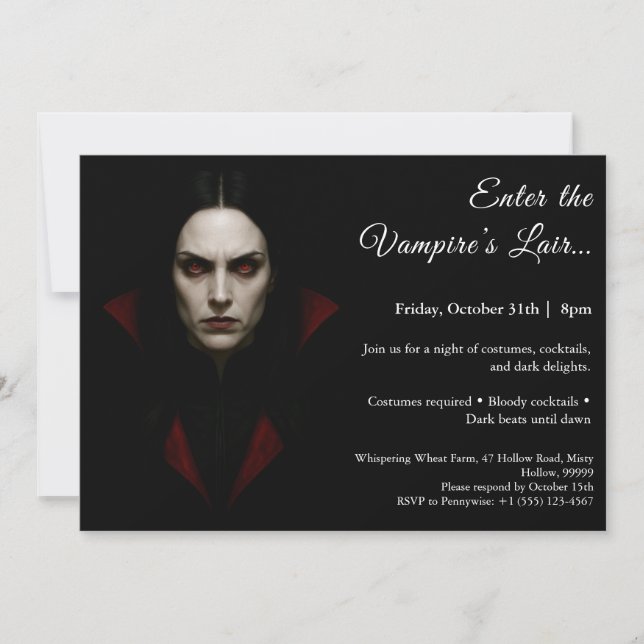 Invitation à la soirée costumée Halloween de la Re (Devant)