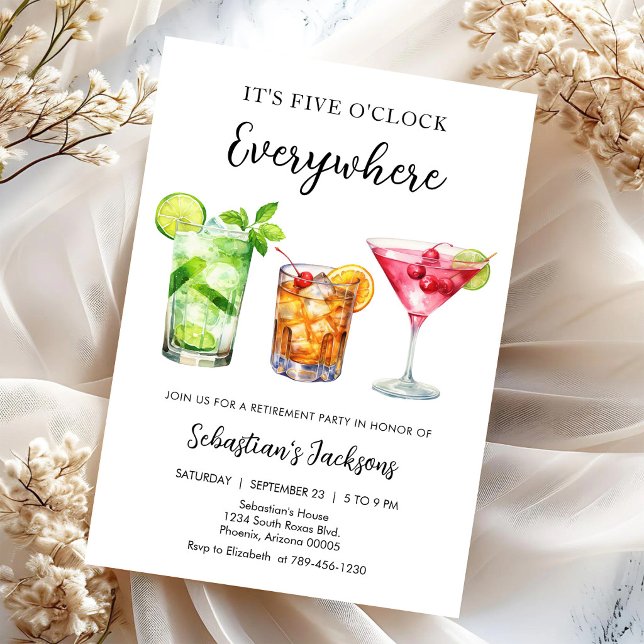 Invitation à la soirée d'adieu de retraite cocktai (Créateur téléchargé)