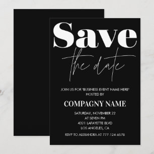 Invitation à la soirée d'affaires noires Enregistr