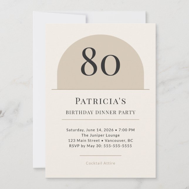 Invitation à la soirée d'anniversaire des 80 ans d (Devant)