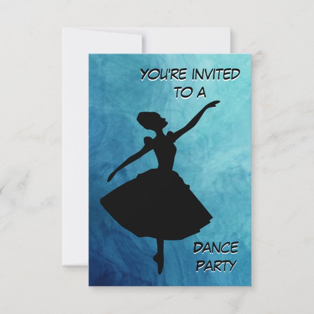 Invitation à la soirée dansante de ballerine (Devant)