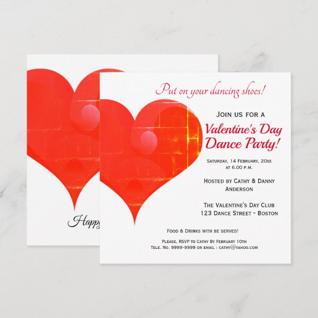 Invitation à la soirée dansante de la Saint-Valent (Devant / Derrière)