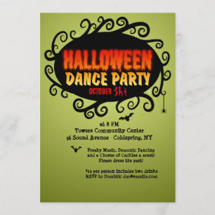 Invitation à la soirée dansante d'Halloween