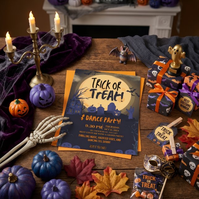 Invitation à la soirée dansante Halloween Trick or (Créateur téléchargé)