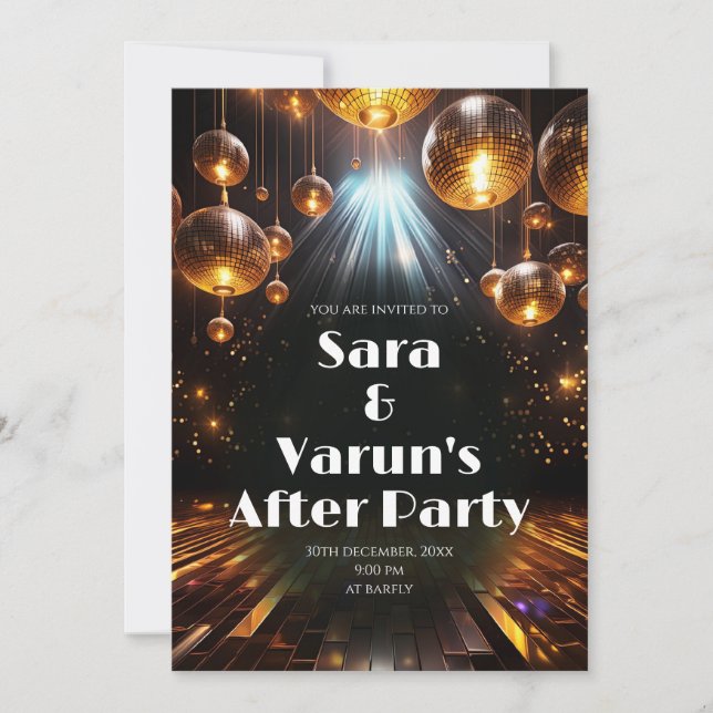 Invitation à la soirée d'après-mariage indien Mari (Devant)