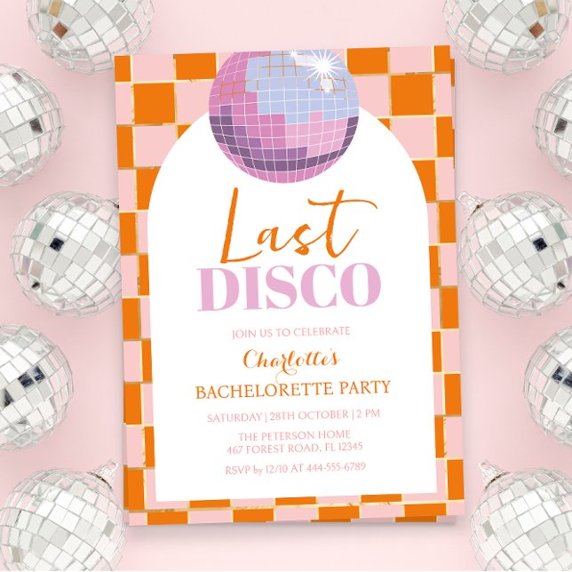 Invitation à la soirée de bachelorette de la disco (Créateur téléchargé)
