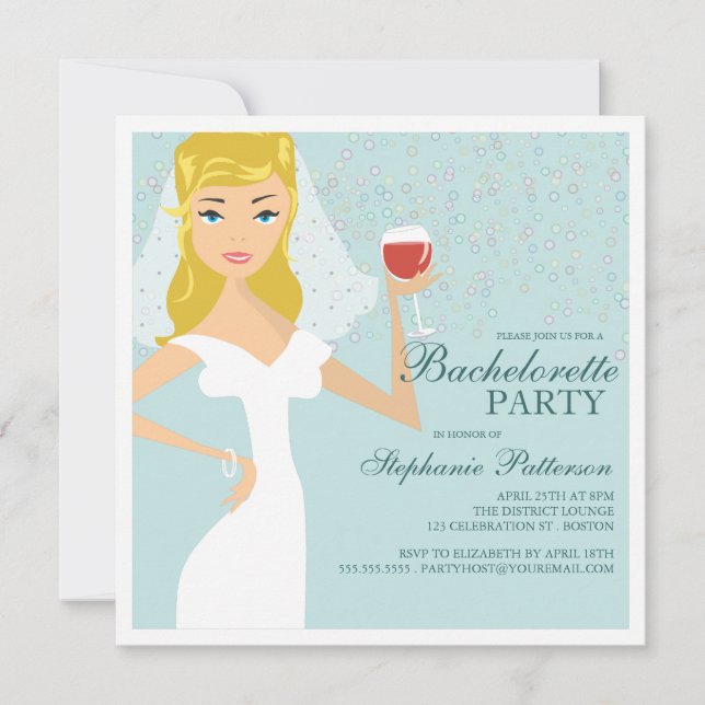 Invitation à la soirée de bachelorette de mariée m (Devant)