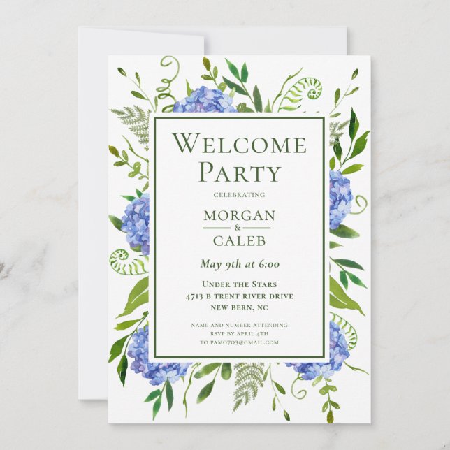 Invitation à la soirée de bienvenue de mariage (Devant)