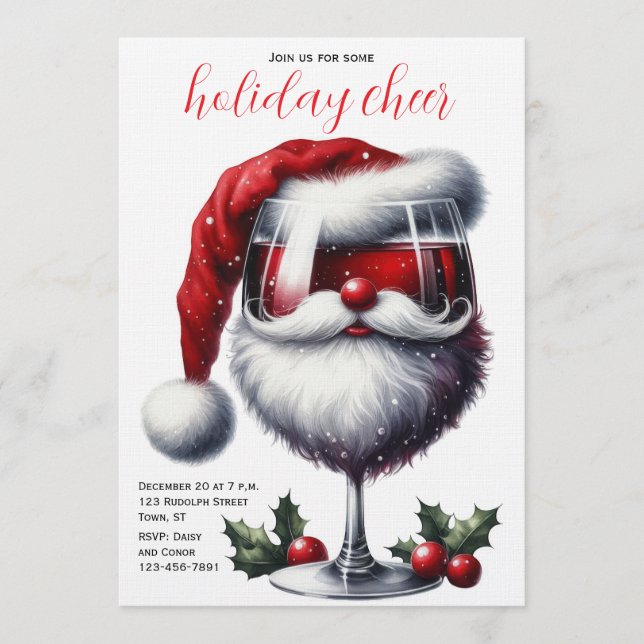 Invitation à la soirée de cocktail de Noël (Devant)