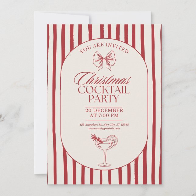 Invitation à la soirée de cocktail de Noël  (Devant)