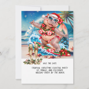 Invitation à la soirée de cocktails de Noël tropic
