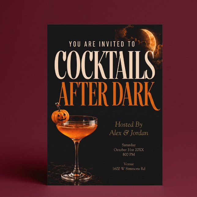 Invitation à la soirée de cocktails Halloween Afte (Créateur téléchargé)
