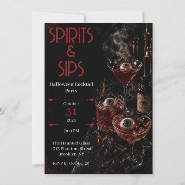 Invitation à la soirée de cocktails Halloween Spir (Devant)
