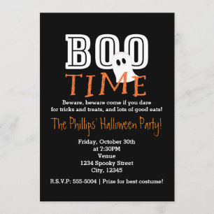 Invitation à la soirée de costumes d'Halloween BOO