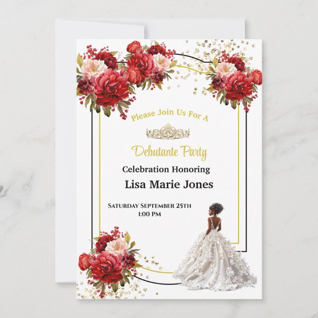 Invitation à la soirée de débutante (Devant)