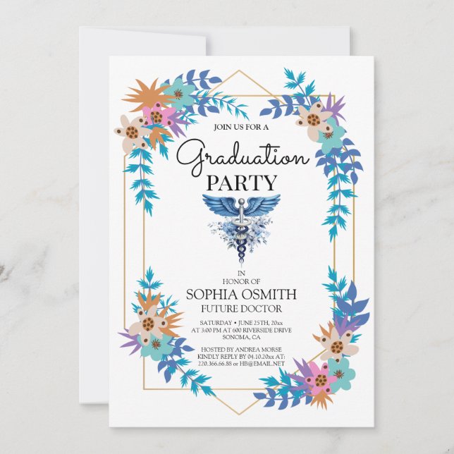 Invitation à la soirée de fin d'études de médecine (Devant)