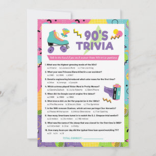 Invitation à la soirée de jeu de trivia sur les an