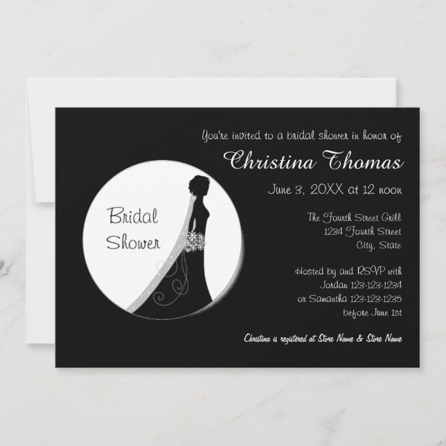 Invitation à la soirée de mariage - Circle Bride (Devant)