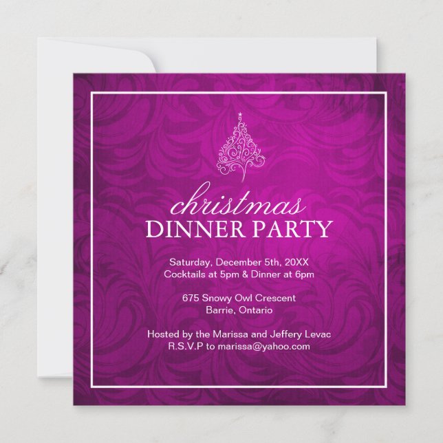 Invitation à la soirée de Noël classique (Devant)