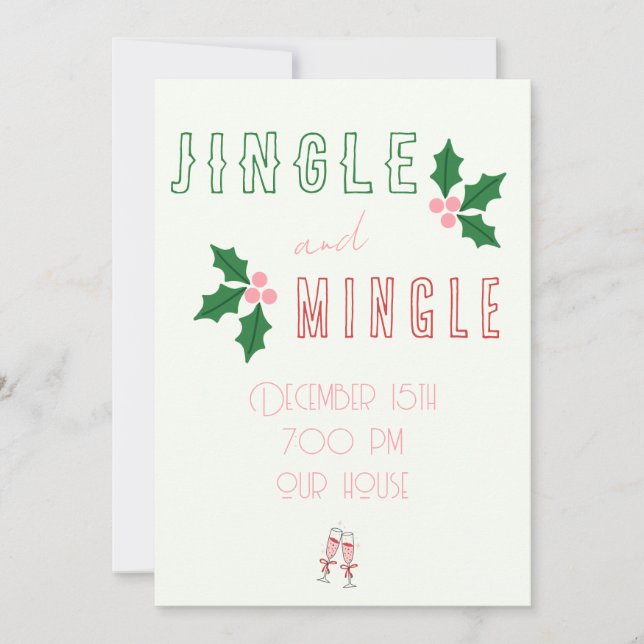 Invitation à la soirée de Noël Jingle and Mingle  (Devant)