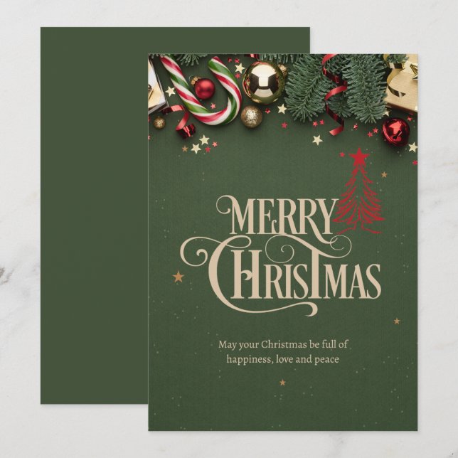 Invitation à la soirée de Noël, Joyeux Noël  (Devant / Derrière)
