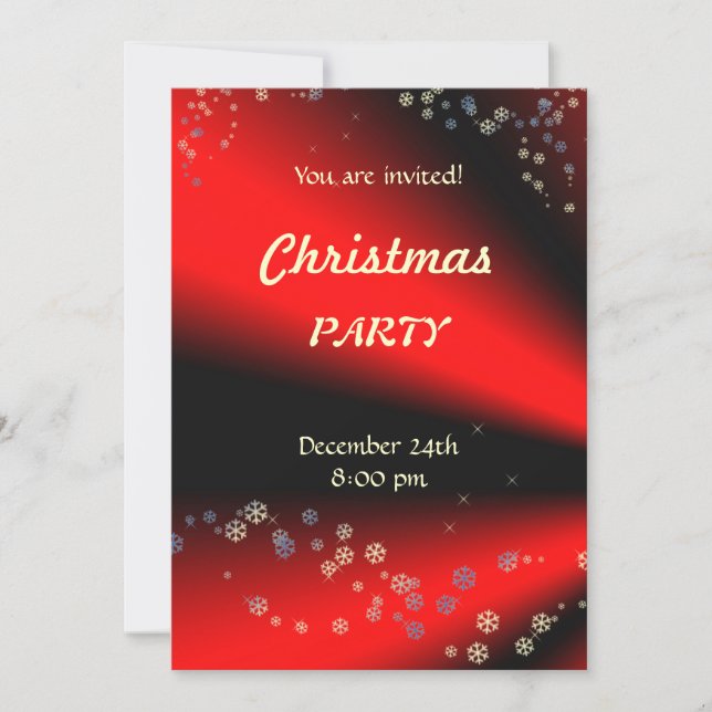 Invitation à la soirée de Noël Rouge Noir (Devant)