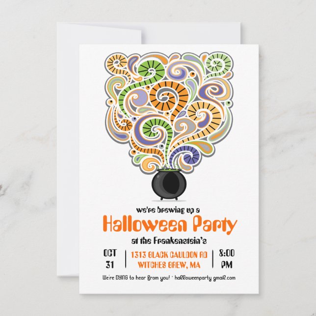 Invitation à la soirée de sorcières d'Halloween I (Devant)